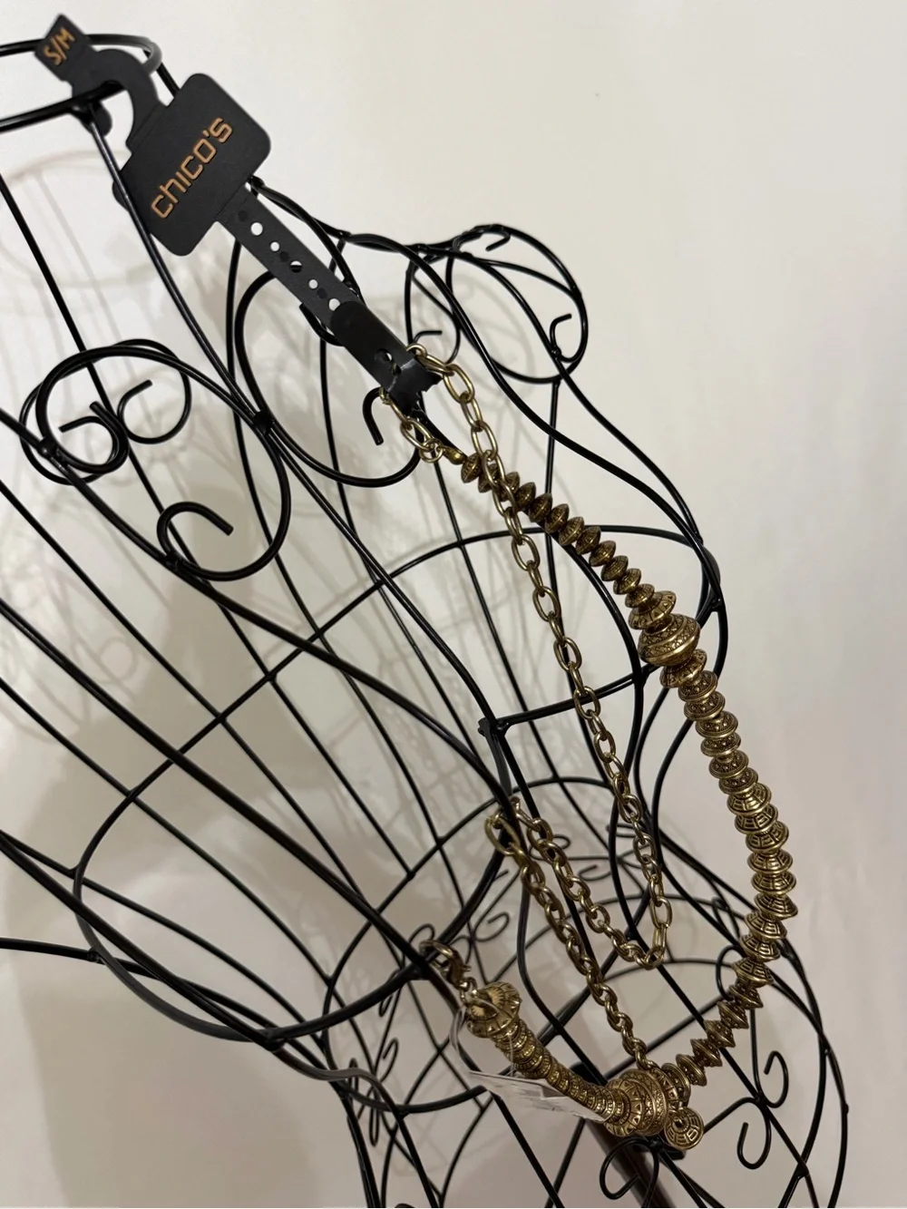 Chico's Antiqued Gold Coin-Link Belt